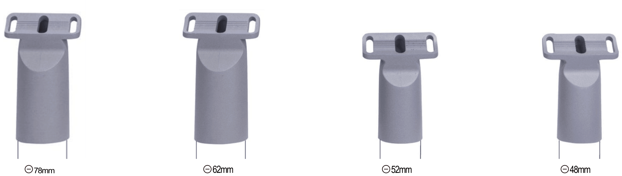 Depicting all dimensions for the different sizes Mount size Image